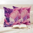 thumbnail image 3 of Outdoor Pillow Covers Watercolor Spring Purple Pink Flower Waterproof Pillow Cases 24x24 Set of 2, Vintage Floral Throw Pillow Cover Pillowcase for Patio Balcony Couch Garden, 3 of 9
