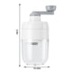 thumbnail image 3 of Trituradora de hielo manual | Máquina de afeitar de manivela para uso doméstico y comercial | Cuchillas de acero inoxidable | Plástico blanco | Desmontable para facilitar la limpieza | 2 tazones de, 3 of 8
