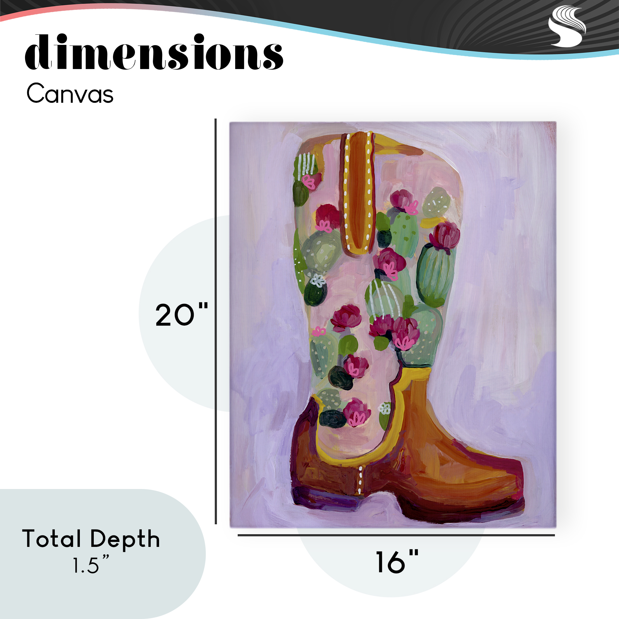 Desert Day Dream Boots Canvas Wall Art, design by Ashley Davis