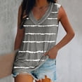 thumbnail image 2 of Aihuaihua Women's Casual V-Neck Stripe Print Sleeveless Pullover Vest Loose Fit Tank Top Shirt, 2 of 6