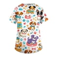 thumbnail image 6 of Kixjoy Scrubs for Women Oversized Short Sleeve V Neck Nurse Scrubs Animal Printed Stretchy Casual Shirts Medical Lightweight Womens Blouses with Pockets, Light Blue 4XL, 6 of 6