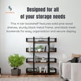 thumbnail image 2 of STURDIS Solid Wood Black Metal Industrial Bookshelf - 4 Tier - Visually Appealing & High Capacity for Book Storage, 2 of 10