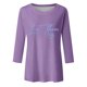 thumbnail image 4 of Blusa estampada de manga 3/4 y cuello redondo para mujer - Túnica informal para el día a día, 4 of 5