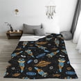 thumbnail image 5 of Pofeuu Space Rocket Print Ultra-Soft Micro Fleece Blanket,for Bed Or Sofa,All Season Throw Blankets Flannel Blanket-50"x40", 5 of 7