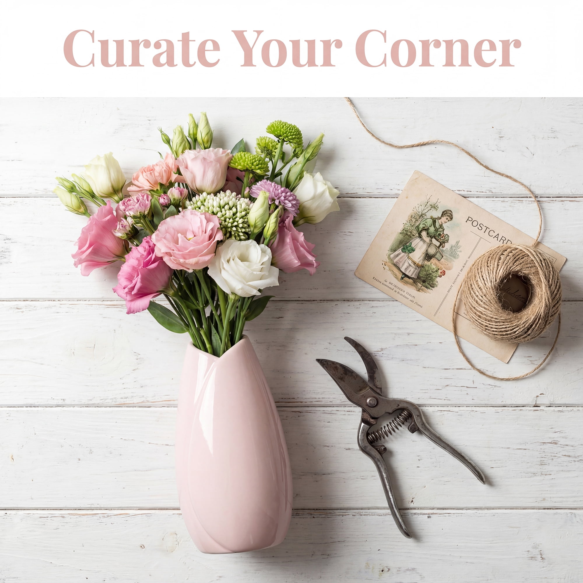 Unique Bargains Modern Matte Ribbed Decorative Flower Vase for Desktop & Bathroom Pink