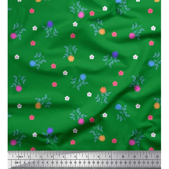 Soimoi Viscose Chiffon Fabric Aster Floral Print Sewing Fabric Yard 42 Inch Wide