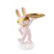 thumbnail image 1 of Figura de conejo china creativa, organizador de almacenamiento para esculturas y artículos diversos de arte y artesanía. Manchas rosas, 1 of 9