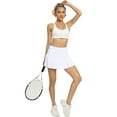 thumbnail image 3 of Upgraded Women's Tennis Skirt Golf Skorts Athletic High Waisted with Pockets Inner Shorts Sport Workout Pleated Pickleball Pleated Tennis Skirt-Flowy Athletic Sport Running Skorts Skirts,XS-XXL, 3 of 9