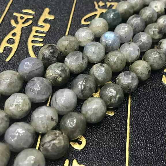 K-KED Natural Labradorite Gemstone Faceted Round Beads 6mm 8mm 10mm 12mm 15.5"-8 mm