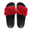 thumbnail image 4 of Anuirheih Slip on Sandals Women,2021 Women's Summer Outdoor Wear Sandals, One-word Slippers, Large Flower Casual(Red), 4 of 5