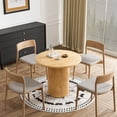 thumbnail image 3 of WIILAYOK 35.4" Modern Round Dining Table, Wood Kitchen Table for 2 to 3, Pedestal Circle Dining Table for Cafe, Kitchen, Dining Room, 3 of 7