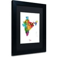 thumbnail image 2 of Trademark Fine Art "India Watercolor Map" Canvas Art by Michael Tompsett Black Matte, Black Frame, 2 of 2