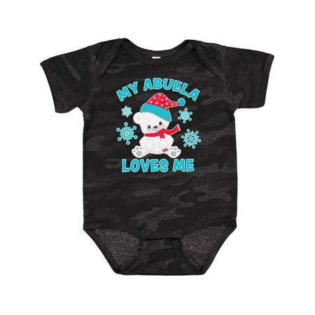 

Inktastic Polar Bear My Abuela Loves Me in Santa Hat with Snowflakes Gift Baby Boy or Baby Girl Bodysuit