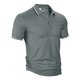 thumbnail image 5 of Camisa de manga corta con solapa para hombre: corte holgado informal, poliéster transpirable, ideal para fiestas de verano y uso diario., 5 of 6