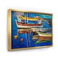 thumbnail image 3 of Designart 'Boats Near Coastal Town Resting On The Water II' Nautical & Coastal Framed Canvas Wall Art Print, 3 of 5