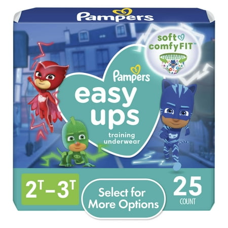 UPC: 0037000764434 | Pampers Easy Ups PJ Mask Training Pants Toddler Boys Size 2T/3T 25 Count (Select for More Options)