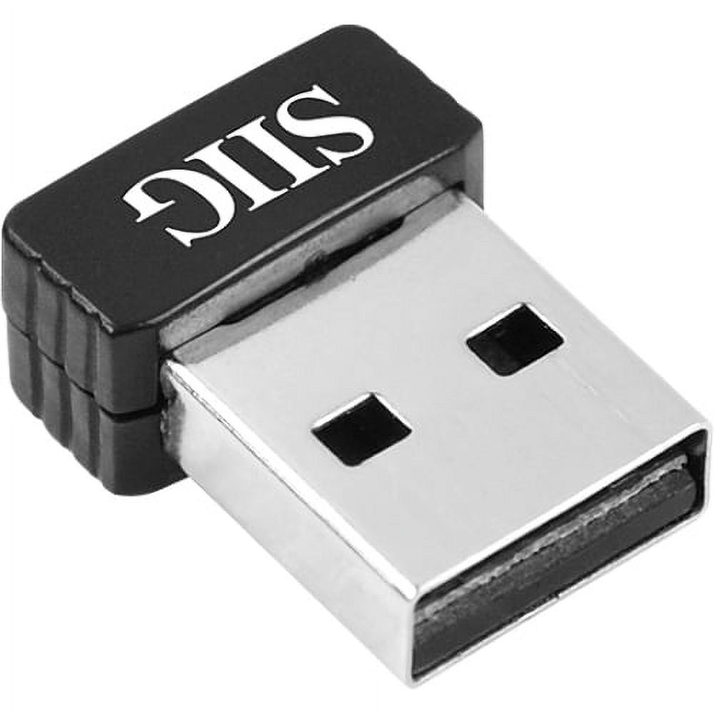 SIIG Wireless-N Mini USB Wi-Fi Adapter - Network adapter - USB 2.0 - 802.11b/g, 802.11n (draft) - black - image 2 of 2