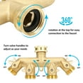thumbnail image 7 of LEEYNEER 4 Way Heavy Duty Garden Hose Splitters  Solid Brass 4-Way Water Hose Splitter Outdoor Faucet Spigot Connector  4 Valve Garden Tap Hose Adaptor with 4 Hose Washers, 7 of 7