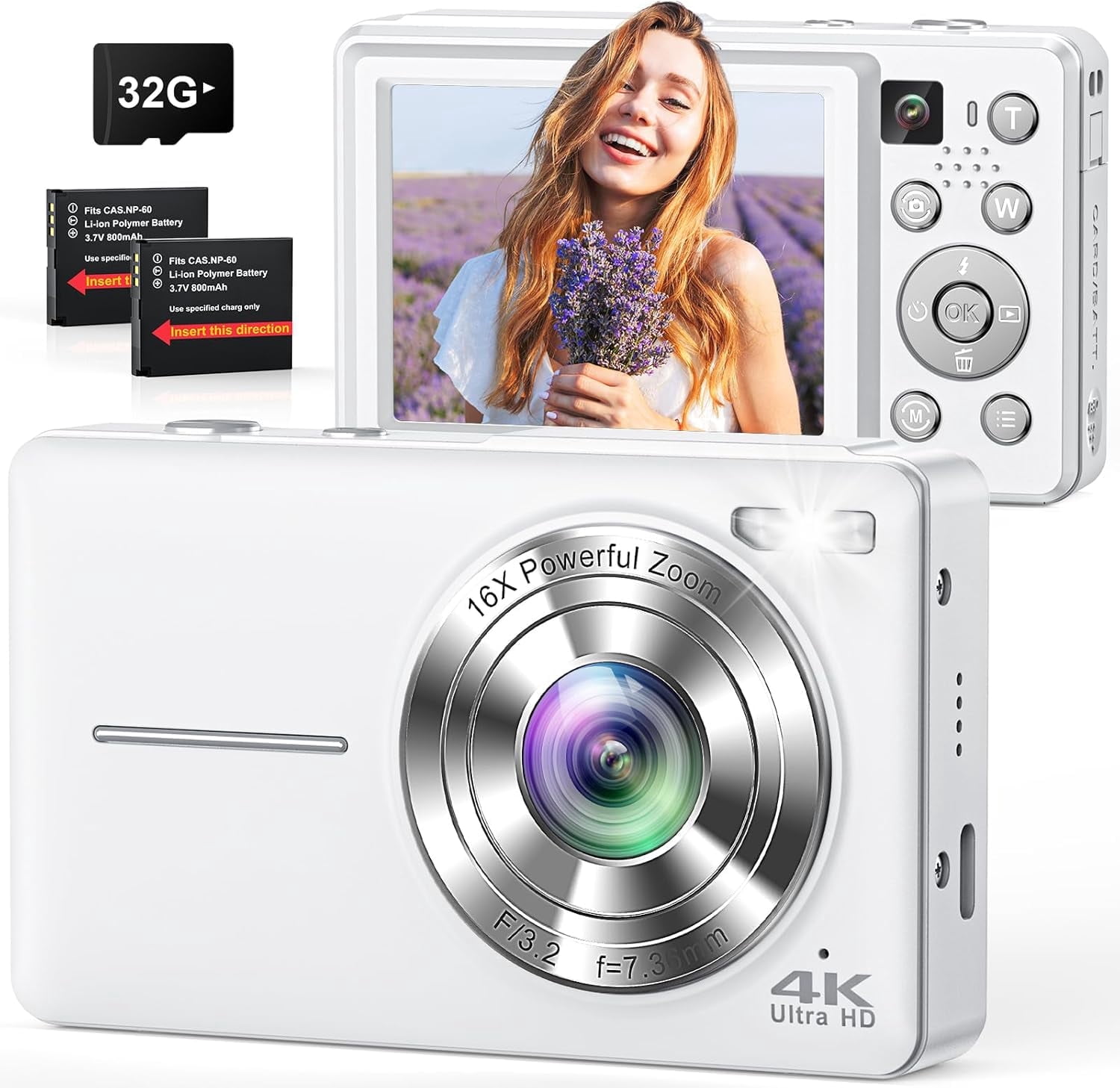 Nikon Coolpix S32 13.2 Megapixel Compact Camera, White - Walmart.com
