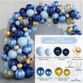 thumbnail image 2 of Kit de guirnalda de globos metálicos azules, globo de confeti dorado, arco, decoración de fiesta de cumpleaños, aniversario de boda para niños, Baby Shower para niños JAMW Sencillez, 2 of 5