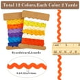 thumbnail image 2 of 1 Box 24 Yards 2 Styles Rick Rack Trim 1/4 inch(7.5mm) Wave Ribbon Sewing Bending Fringe Trim Woven Fabric Lace for DIY Sewing Crafts Clothes Dress Embellishment Gift Wrapping Party, 2 of 6
