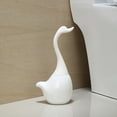 thumbnail image 2 of CMrtew Swan Toilet Brush and Ceramic Holder Set,Cute Bathroom Decor, Non-Scratch Bristles, Space-Saving Household Cleaning Tool for Bathtub White, 2 of 6
