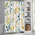 thumbnail image 3 of Eucalyptus Leaf Fabric Shower Curtain Watercolor Leaves Washable Shower Curtains for Bathroom, Waterproof Bath Curtain with Hooks Home Decor 36x72in, 3 of 8