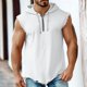 thumbnail image 2 of M Y M Camisa sin Mangas con Capucha Color Plano Clásico Cuarto Cremallera Deportes Casuales Color Sólido Superior para Hombres, 2 of 7