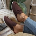 thumbnail image 4 of Ladies 2026 Summer Flat Shoes Ethnic Solid Color Closed Toe Backless Mules Soft Sole Lightweight Cushioned Orthopedic Arch Support Wide Toe Box Comfort Walking Daily Footwear Brown 39, 4 of 9