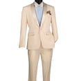 thumbnail image 3 of Men’s Slim‑Fit Stretch Tuxedo Set with Bow Tie, Built‑In Pocket Square & Socks-Champagne 36S, 3 of 6