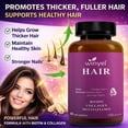 thumbnail image 3 of Biotin Collagen Hair Skin & Nails Multivitamin Capsules, Hair Growth Supplement for Women Men, Supports Thicker Fuller Hair & Strong Nails, Vegan Non-GMO,120 Count, 3 of 8