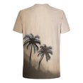 thumbnail image 4 of RYDCOT Men's Summer Graphic Coconut Tree Print Cotton Shirts Crew Neck Short Sleeve Tropical Ombre Tee Shirt Dark Gray, 4 of 5