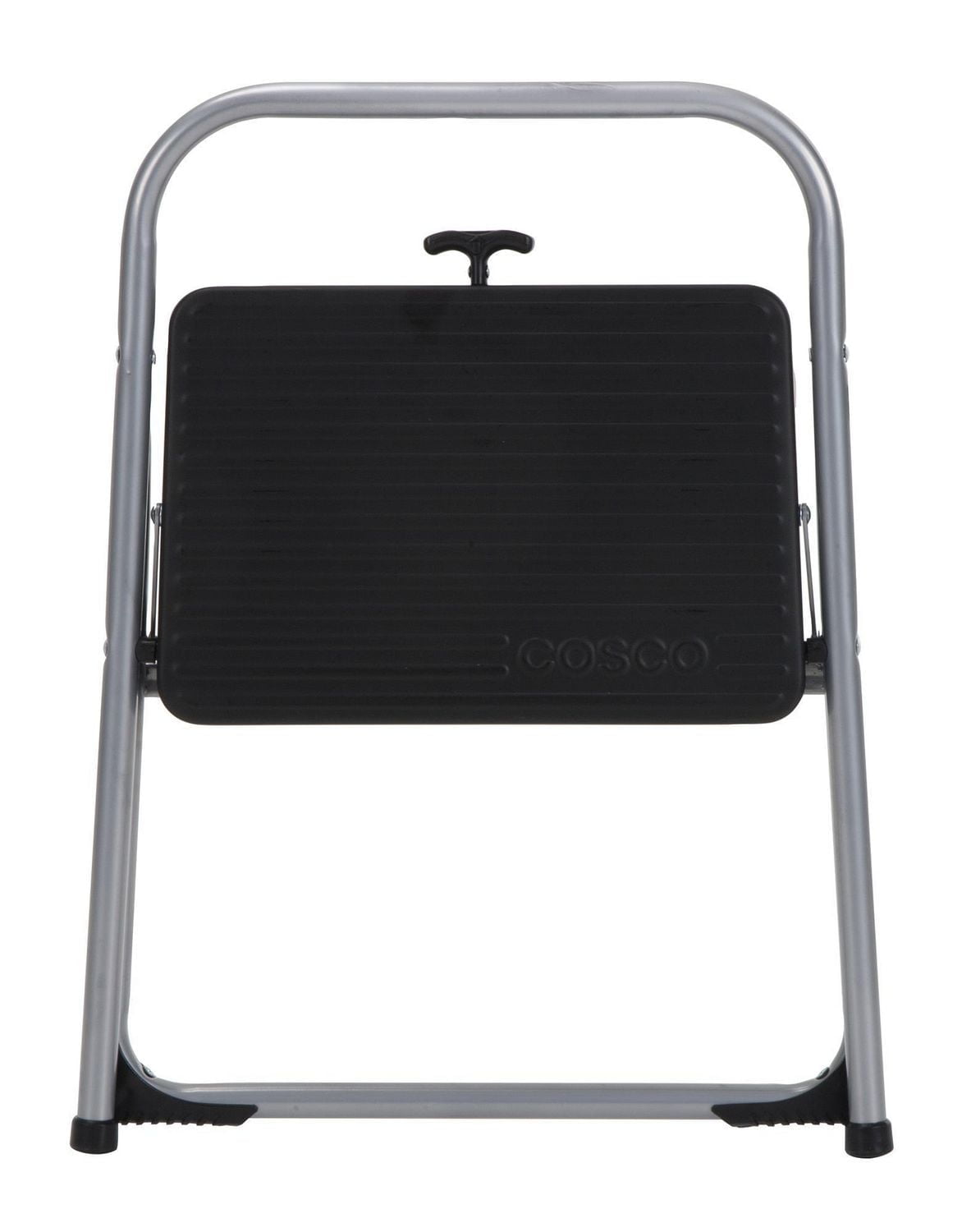 COSCO Folding 1 step steel step stool (Platinum & Black, 7ft 4in Max Reach)