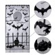thumbnail image 5 of leyfeng Cortina de puerta de ventana de encaje negro de Halloweens de 40x82 pulgadas, espeluznante esqueleto telaraña bruja murciélagos arrastrándose, 5 of 7