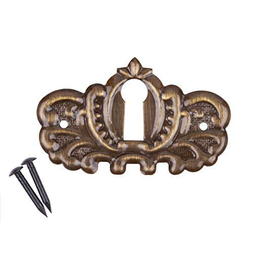 1 1/2" Keyhole Cover Plate Escutcheon Furniture Brass Key Hole Lock Plate 