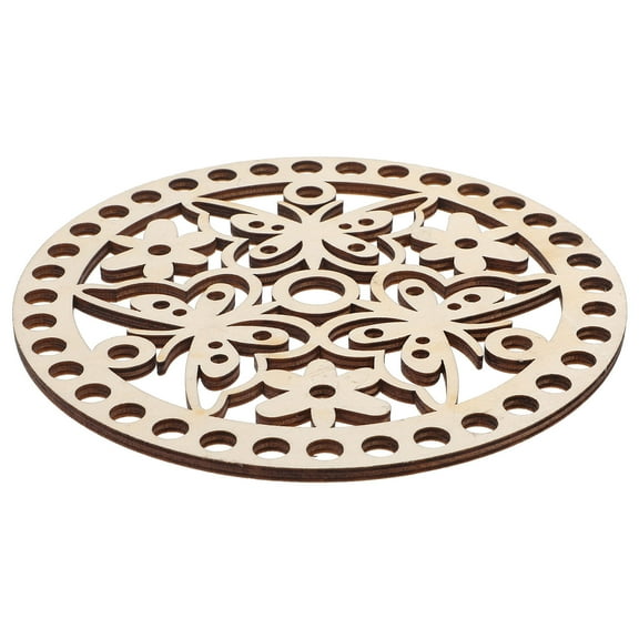 FONDOTIN 2Pcs Crochet Bottom Base Basket Waving Bottom Base DIY Crochet Base Wood Basket Bottom