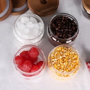 8 Pcs Spice Containers 8.5oz Glass Spice Jars With Acacia Lid and Labels - Stackable Empty Round Spice Canister for Kitchen