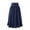 Blue, variant on Women's Elegant Solid Color Pleated Skirt High Waist Zipper A-Line Festival Party Casual Wear Flowy Comfortable Stretch