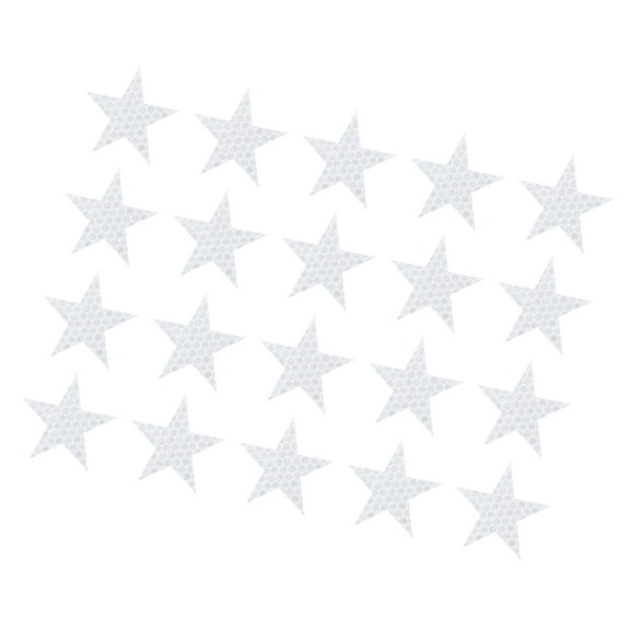 Unique Bargains 20pcs Reflective Stickers Star Shape Safety Tape Reflector Universal for Cars Waterproof PET White