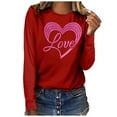thumbnail image 2 of VgaVtl Graphic T-Shirts Women Long Sleeve Cotton Valentines Day Shirts Womens Gift Funny Streetwear Love Print Red Regular Tops,3XL, 2 of 4