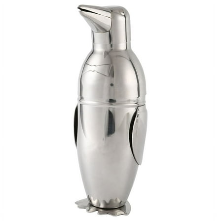 1 x Stainless steel penguin cocktail shaker-Silver