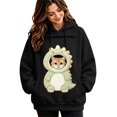 thumbnail image 3 of CUZIBR Pet Cuddle Pouch Hoodie Women'S Oversized Hoodies Cartoon Animal Hooded Long Sleeve Lovely Daily Tops,Black,XXL, 3 of 6
