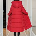 thumbnail image 6 of Scyoekwg Womens Winter Jacket Long Puffer Jacket Casual Solid Maxi Length Hooded Long Sleeve Warm Cotton Padded Coat Outerwear (Red,XXXXL), 6 of 6