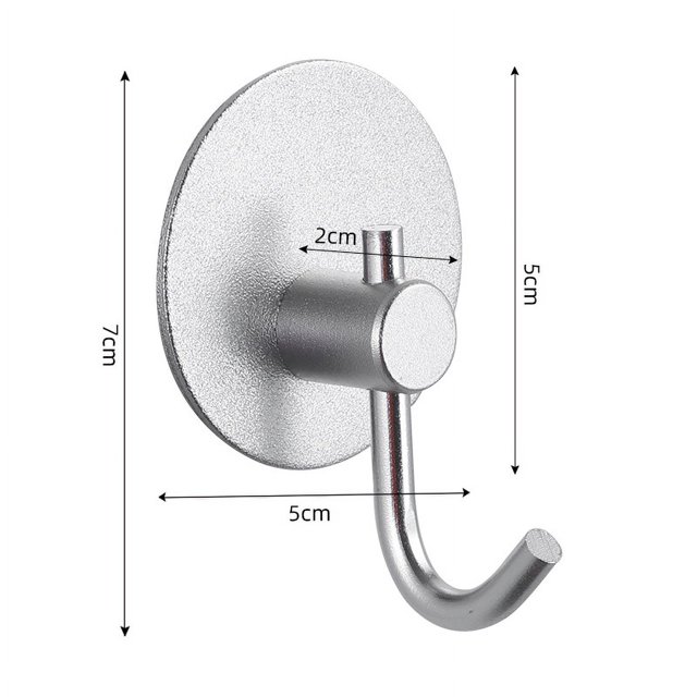 Organización perfecta del hogar, ganchos de pared adhesivos de acero inoxidable para una fácil instalación, ganchos resistentes e impermeables para un soporte confiable, diseño compacto para