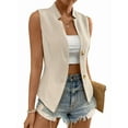 thumbnail image 3 of Women'S 2025 Summer Sleeveless Vest Casual Fully-Lined Slim Work Fashion Petite Elegant Tops Champagne S, 3 of 9