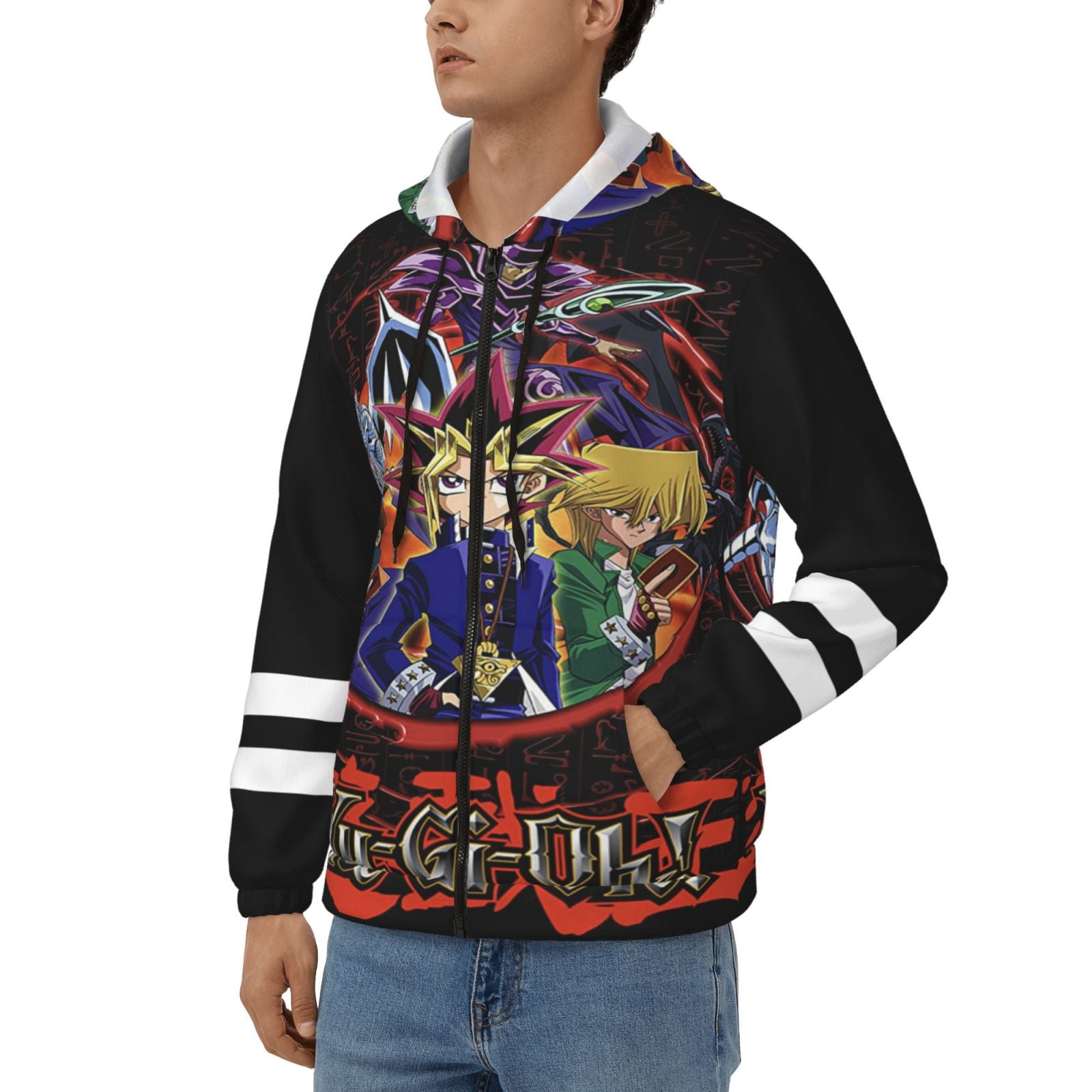 Unisex Yu Gi Oh Zip Up Hoodie Graphic Hooded Sweatshirt for Men