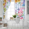 thumbnail image 5 of Spring Floral Gnomes Blackout Curtains for Bedroom, Watercolor Flowers Butterflies Blue Plaid Thermal Insulated Kitchen Drapes with Grommets, Light Blocking Window Treatment, 2 Panels 42" x 84", 5 of 7