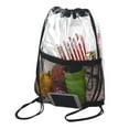 thumbnail image 5 of Mochila portátil transparente con cordón de PVC y bolsillo frontal de malla con cremallera., 5 of 5