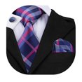 thumbnail image 1 of Dubulle Corbatas de seda tejidas para hombre, color rosa y azul, para boda, 1 of 5