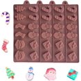 thumbnail image 1 of moho Chocolate de silicona de Navidad, 4 piezas Moldes para hornear gelatina de caramelo Bandejas de árboles de muñeco de nieve Molde antiadherente para la fiesta de Navidad Decoración de pa JFHHH pequeña, 1 of 5
